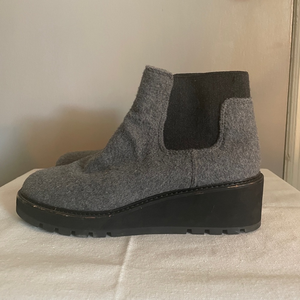 Eileen Fisher Fleece Chelsea Wedge Bootie